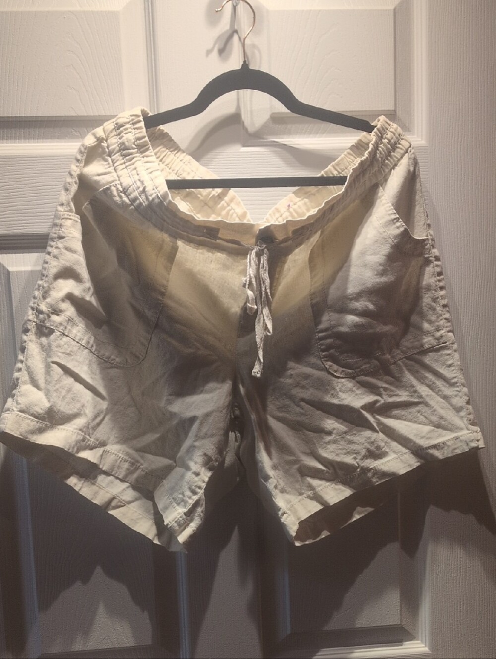 Lane Bryant Cream/Tan Cargo Drawstring Shorts